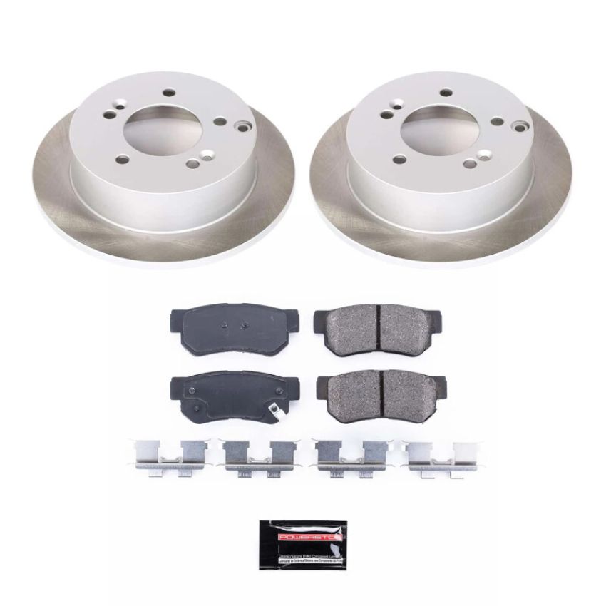 PowerStop SC5214 Semi-Coated Rotor and Low-Dust Ceramic Brake Pad Kit