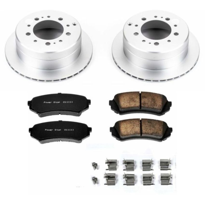 PowerStop CRK1134 Genuine Geomet Coated Rotor and Low-Dust Ceramic Brake Pad Kit