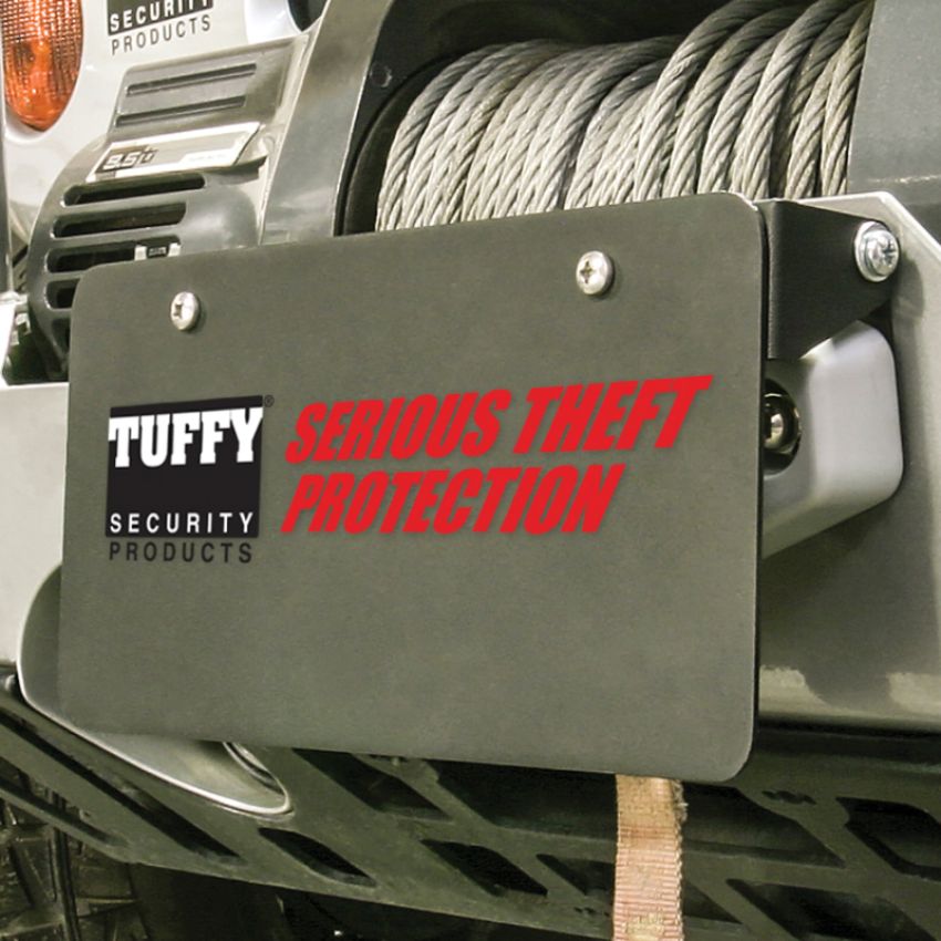 Tuffy Products 333-01 Tuffy Flipup License Plate Holder- Winch W/Hawse- Blk