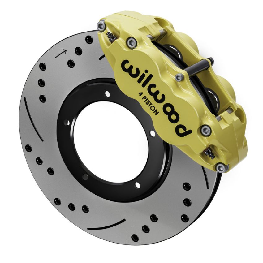 Wilwood 140-16679-DY 69-83 Porsche 911 Front Superlite Brake Kit 3.5in MT Drilled & Slotted - Yellow