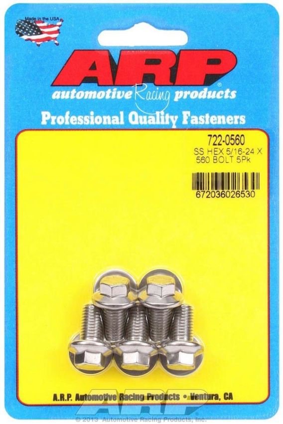 ARP ARP722-0560 S/S Bolt Kit - 6pt. (5) 5/16-24 x .560