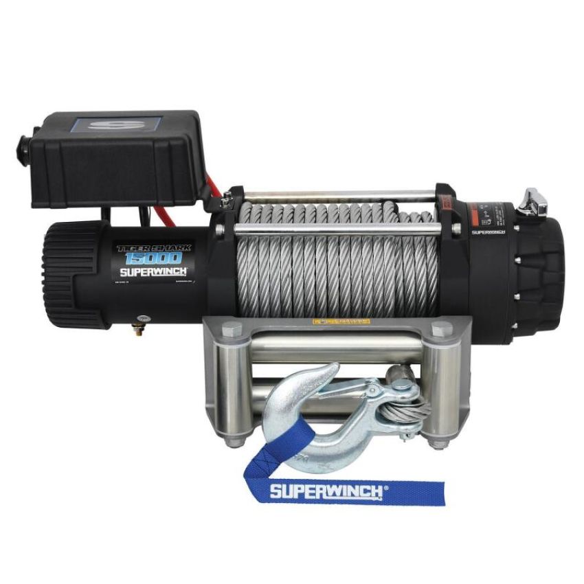 Superwinch 1515000 15000 LBS 12V DC 7/16in x 82ft Wire Rope Tiger Shark 11500 Winch