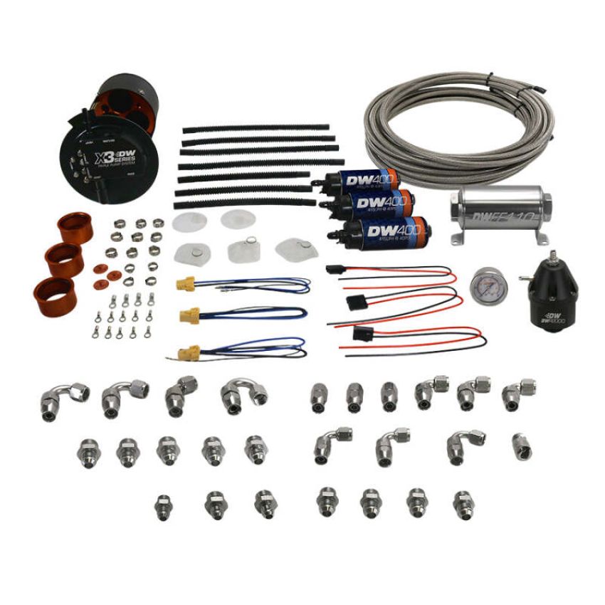 DeatschWerks 9-401-604-7033 2015+ Ford F150 Coyote X3 Series Fuel Pump Module W/ Triple DW400 Fuel Pumps & Plumbing