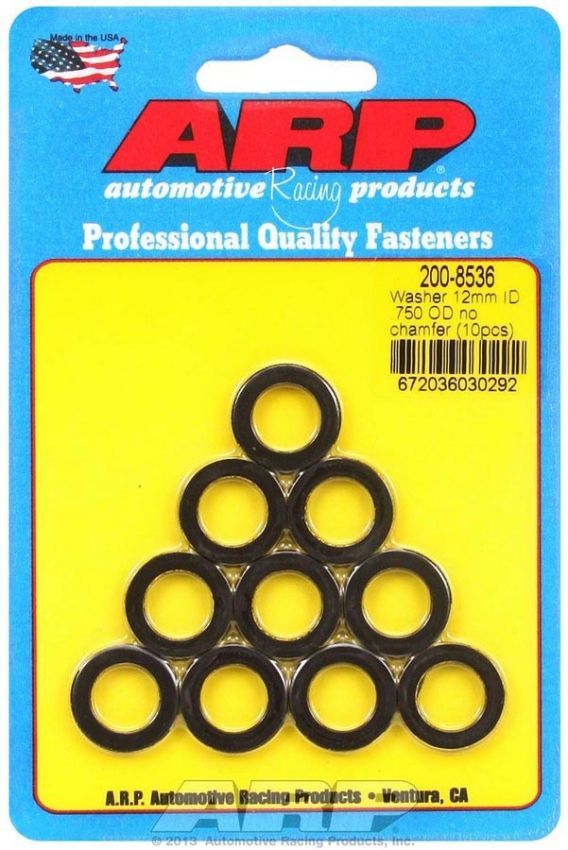ARP ARP200-8536 Black Washers - 12mm ID x 3/4 OD (10)