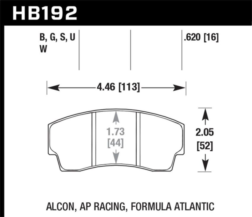 Hawk Performance HB192U.620 DTC-70 Disc Brake Pad