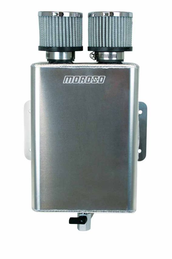 Moroso 85390 Breather Tank/Catch Can -16An Inlet - Two Breathers - Aluminum
