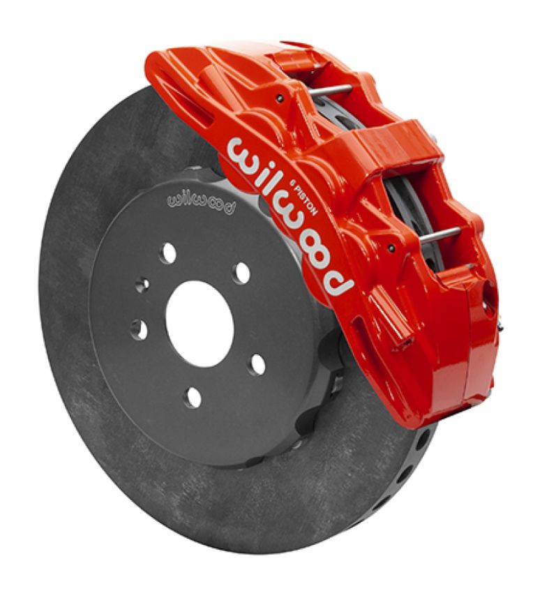 Wilwood 140-15434-CSICR SX6R WCCB Carbon-Ceramic 10-14 Chevy Camaro Front Big Brake Kit - Red