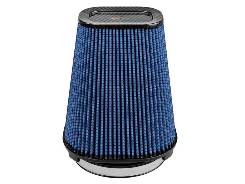 aFe Power 24-90110-CF Track Series Intake Replacement Air Filter w/ Pro 5R Media - Carbon Fiber top