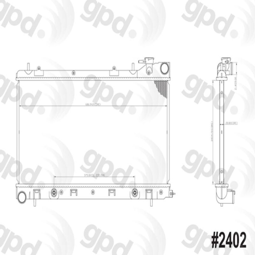 Global Parts Distributors LLC 2402C gpd Radiator 2402C
