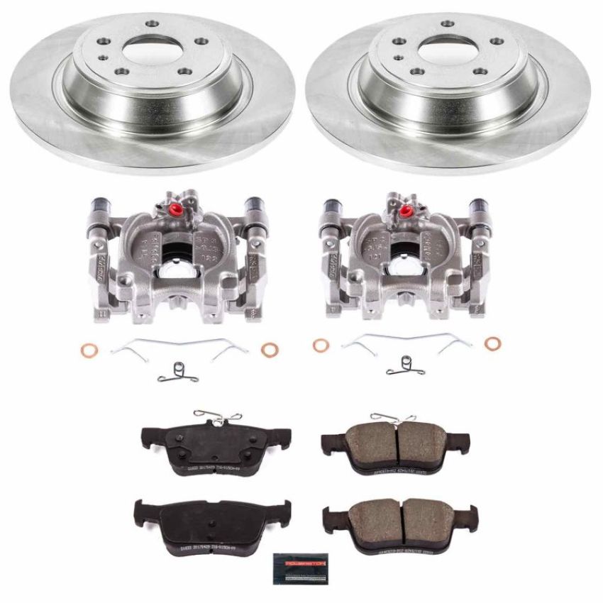 PowerStop KCOE8533 OE Stock Replacement Low-Dust Ceramic Brake Pad, Rotor and Caliper Kit