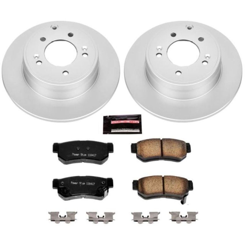 PowerStop CRK5211 Genuine Geomet Coated Rotor and Low-Dust Ceramic Brake Pad Kit