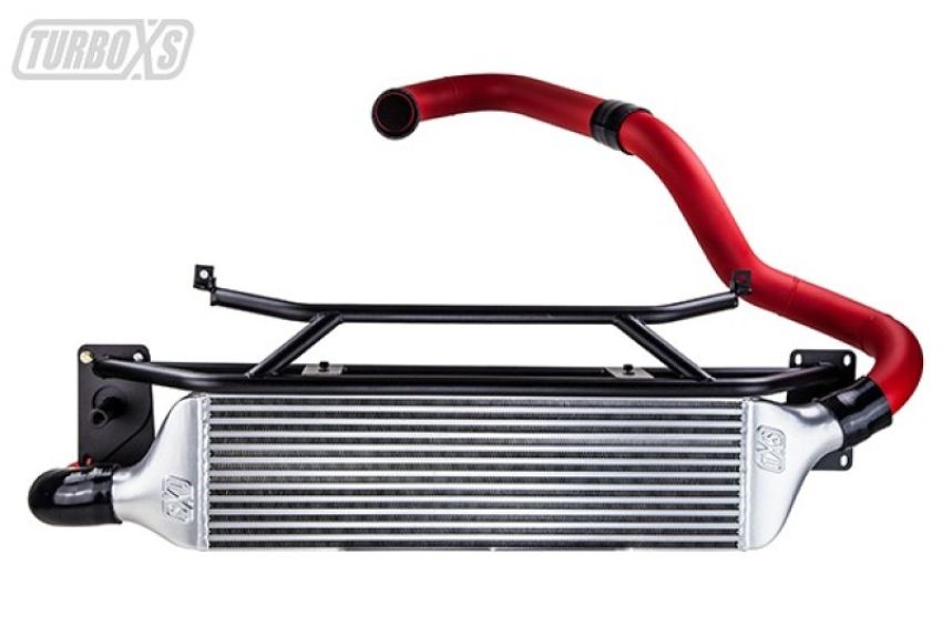 Turbo XS W15-FMIC-RED FMIC for 15-16 Subaru WRX - Wrinkle Red Pipes