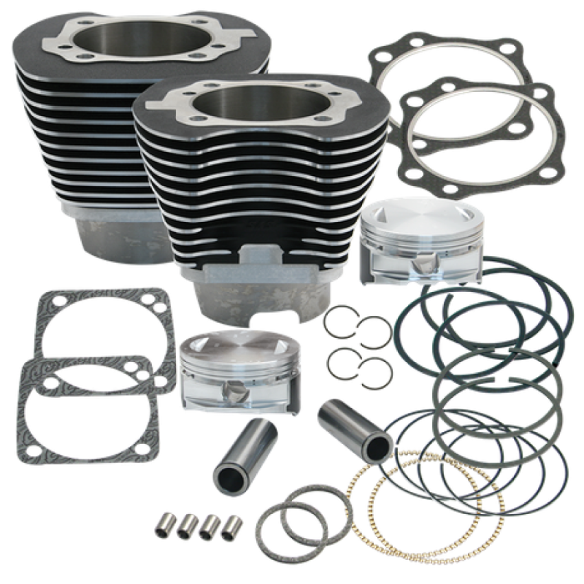 S&S Cycle 910-0277 99-06 BT 4 1/8in Bore Cylinder & Piston Kit Early Production T111 Engines - Wrinkle Black