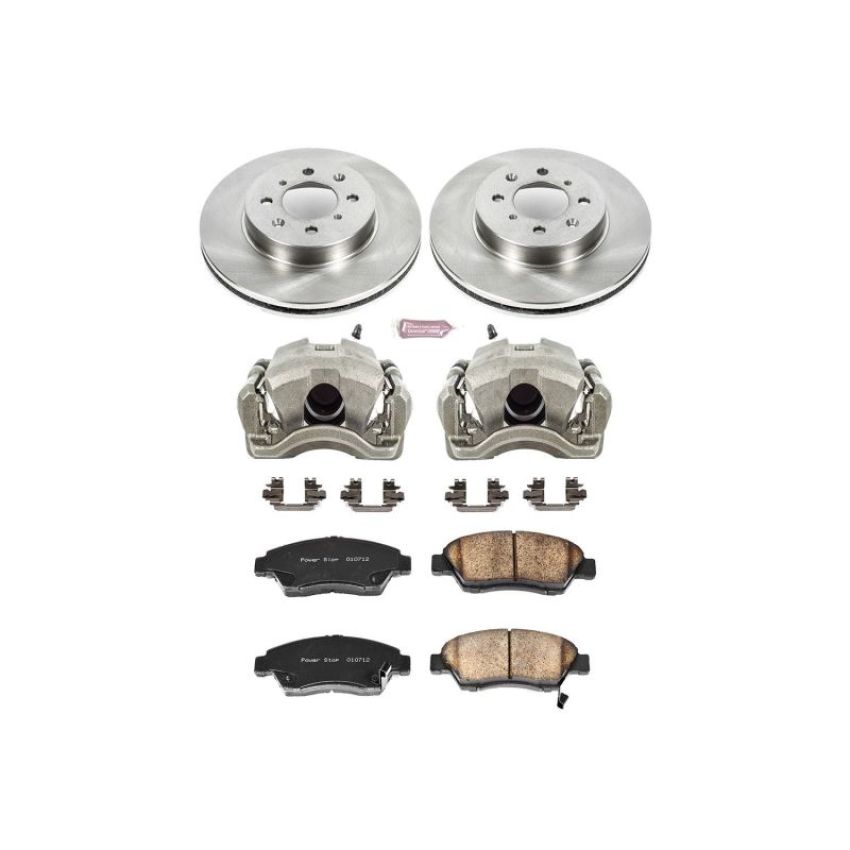 PowerStop KCOE694 OE Stock Replacement Low-Dust Ceramic Brake Pad, Rotor and Caliper Kit