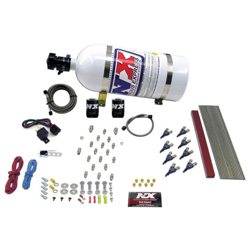 Nitrous Express 80010-10 8 CYLINDER LT1, LS1 PRO PIRANHA NOZZLE GAS WITH 10LB BOTTLE