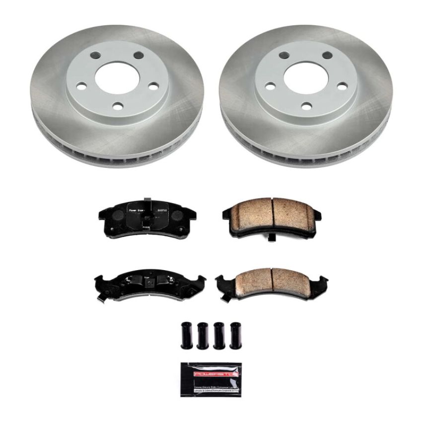 PowerStop SC1534 Semi-Coated Rotor and Low-Dust Ceramic Brake Pad Kit