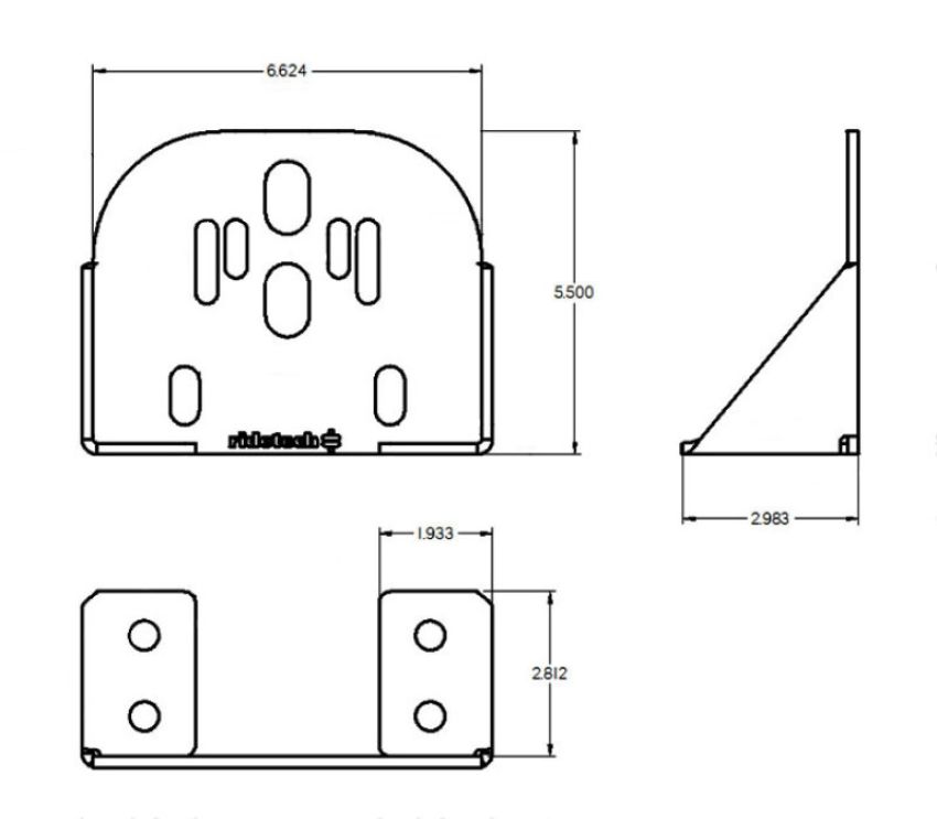 Ridetech 90000002 Bolt-On rear upper air spring bracket, powder coated black.