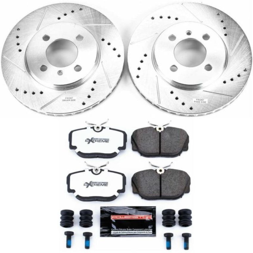PowerStop K3008-26 Z26 Street Performance Ceramic Brake Pad and Drilled & Slotted Rotor Kit