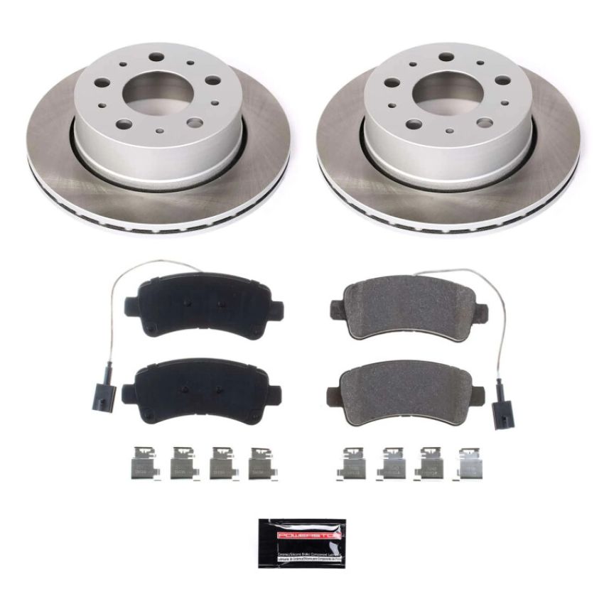 PowerStop SC7314 Semi-Coated Rotor and Low-Dust Ceramic Brake Pad Kit