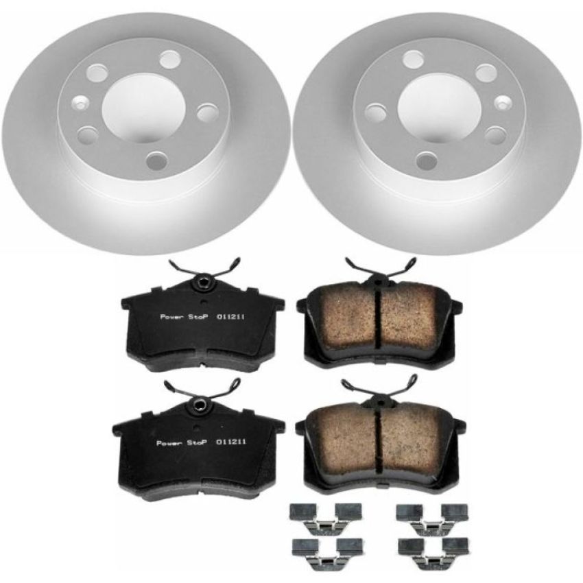 PowerStop CRK848 Genuine Geomet Coated Rotor and Carbon-Fiber Ceramic Brake Pad Kit