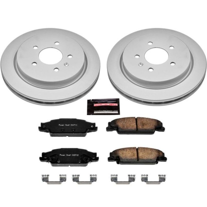 PowerStop CRK1425 Genuine Geomet Coated Rotor and Low-Dust Ceramic Brake Pad Kit