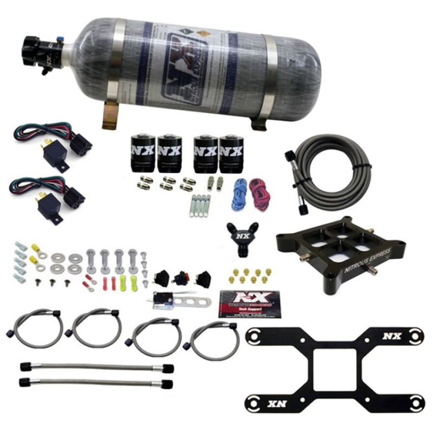 Nitrous Express 66042-12 4150 DUAL STAGE BILLET CROSSBAR, (50-300 & 100-500HP) WITH COMPOSITE BOTTLE.