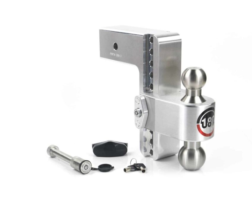 Weigh Safe LTB8-3-KA 180 Hitch 8in Drop Hitch & 3in Shank (10K/21K GTWR) w/WS05 - Aluminum
