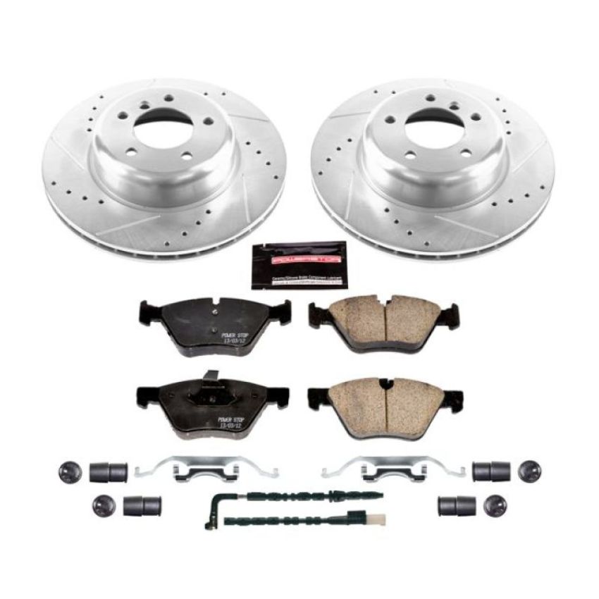 PowerStop K6578 Z23 Daily Driver Carbon-Fiber Ceramic Brake Pad and Drilled & Slotted Rotor Kit