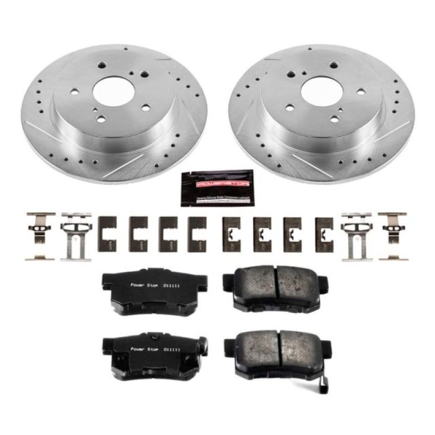 PowerStop K5889 Z23 Daily Driver Carbon-Fiber Ceramic Brake Pad and Drilled & Slotted Rotor Kit