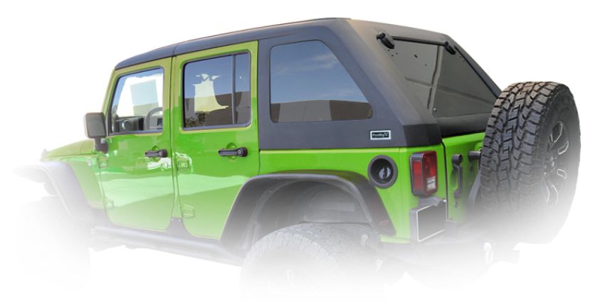 DV8 Offroad HT07FB42 07-18 Jeep Wrangler JK 2 Piece Fast Back Hard Top 4 Door - Black (DS Only)