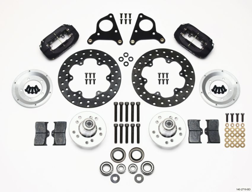 Wilwood 140-2719-BD Forged Dynalite Front Drag Kit Drilled Rotor CPD 73-80 A E B All F w/Disc