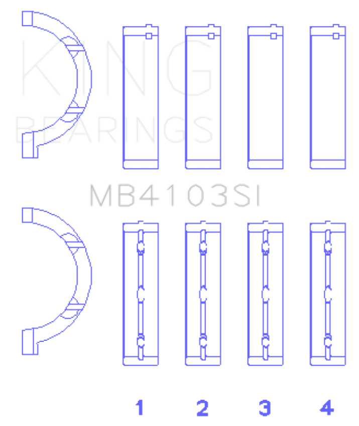 King Engine Bearings MB4103SI0.5 Chrysler 197 (Size +0.50mm) Main Bearing Set