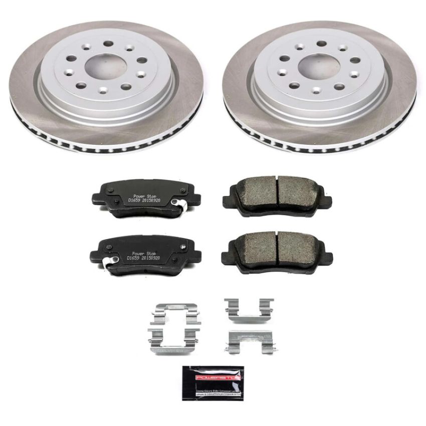 PowerStop SC6991 Semi-Coated Rotor and Low-Dust Ceramic Brake Pad Kit