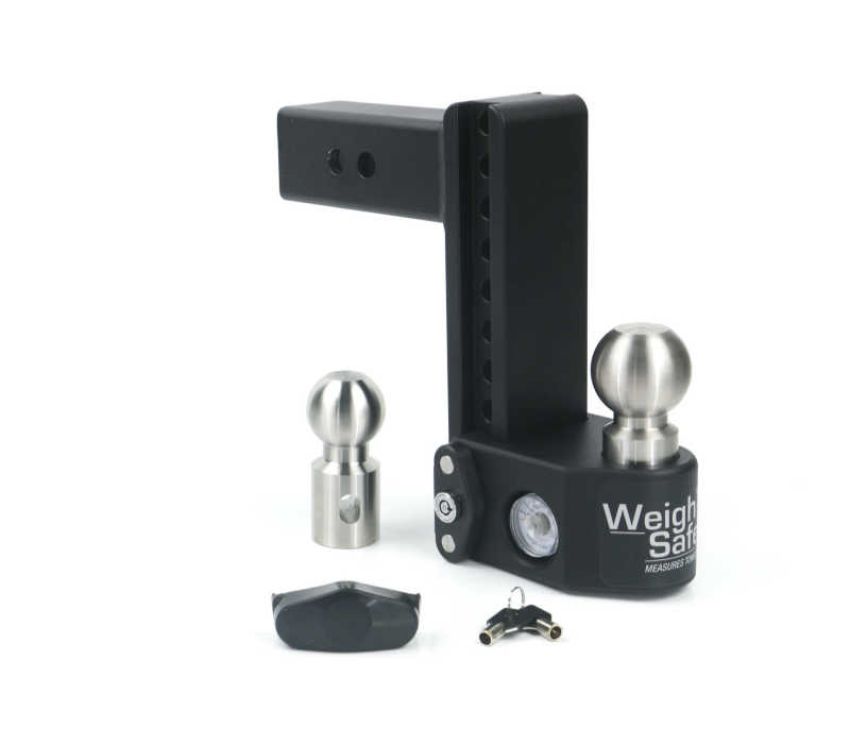 Weigh Safe SWS8-2.5 8in Drop Hitch w/Built-in Scale & 2.5in Shank (10K/22K GTWR) - Steel