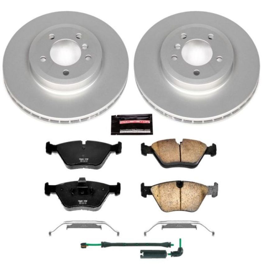 PowerStop CRK933 Genuine Geomet Coated Rotor and Carbon-Fiber Ceramic Brake Pad Kit