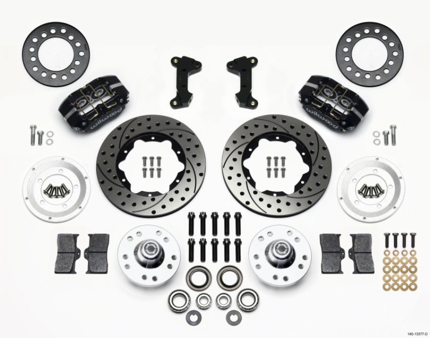 Wilwood 140-13377-D Dynapro Dust-Boot Front Kit 11.00in Drilled 74-80 Pinto/Mustang II Disc Spindle only