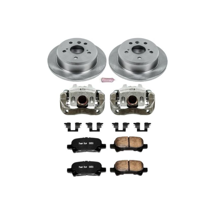 PowerStop KCOE2417 OE Stock Replacement Low-Dust Ceramic Brake Pad, Rotor and Caliper Kit