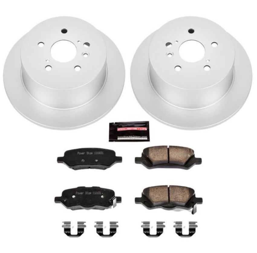 PowerStop CRK5867 Genuine Geomet Coated Rotor and Low-Dust Ceramic Brake Pad Kit