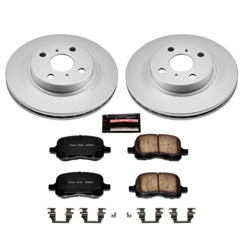 PowerStop CRK1152 Genuine Geomet Coated Rotor and Low-Dust Ceramic Brake Pad Kit