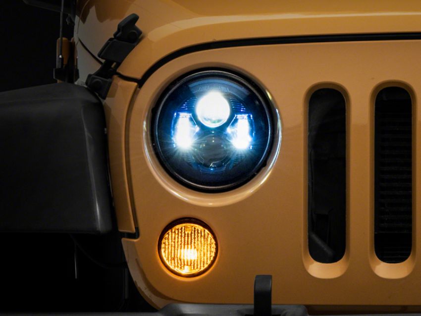 Raxiom J154696 07-18 Jeep Wrangler JK 7-In LED Headlights- BlueHousing- Clear Lens