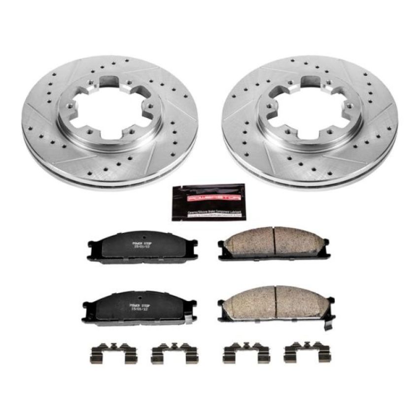 PowerStop K4837 Z23 Daily Driver Carbon-Fiber Ceramic Brake Pad and Drilled & Slotted Rotor Kit