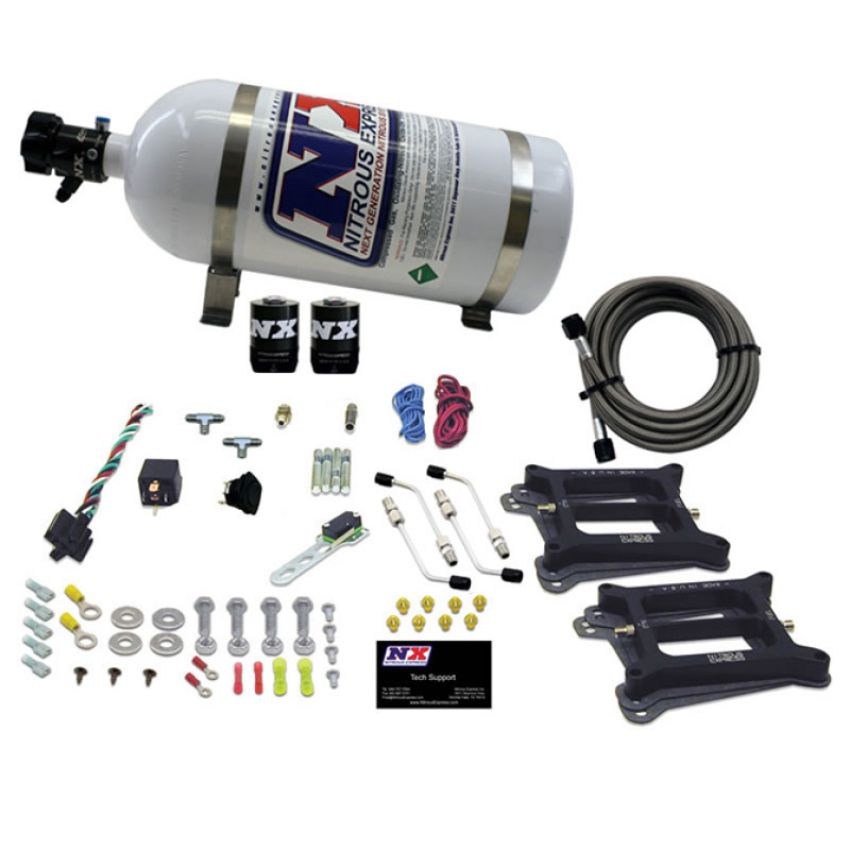 Nitrous Express 50245-10 DUAL 4150/ALCOHOL (100-200-300-400-500HP) WITH 10LB BOTTLE