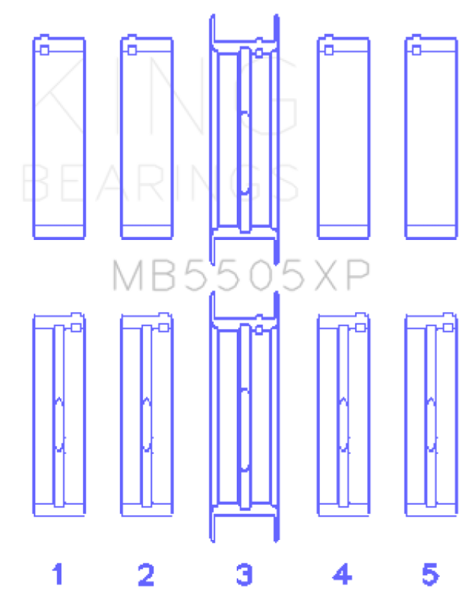 King Ford V8 351ci 5.8L 400ci 6.6L 16V (Size STD) Performance Main Bearing Set