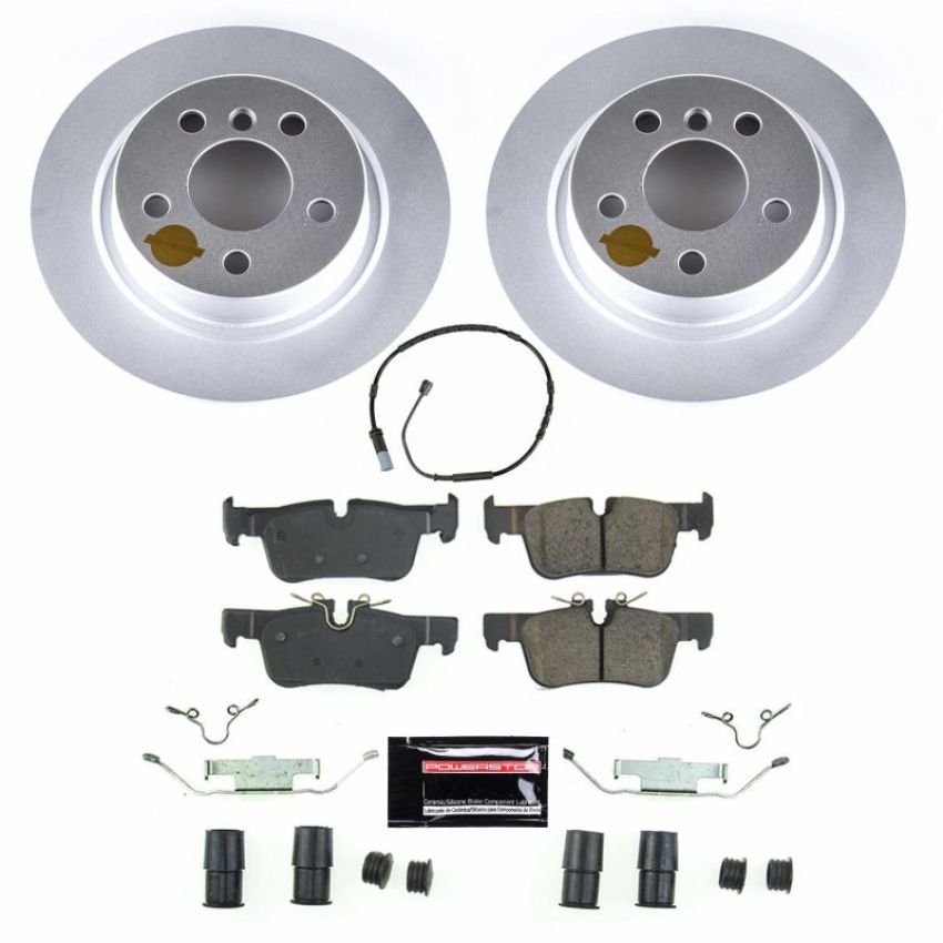PowerStop CRK8110 Genuine Geomet Coated Rotor and Carbon-Fiber Ceramic Brake Pad Kit
