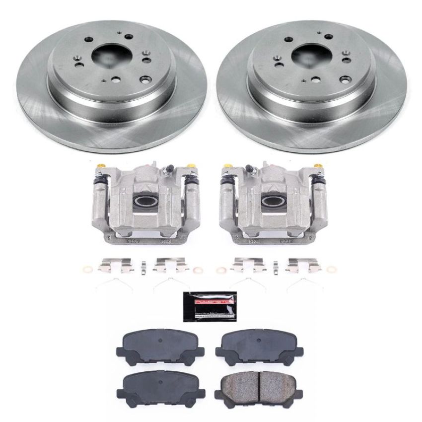 PowerStop KCOE4685B OE Stock Replacement Low-Dust Ceramic Brake Pad, Rotor and Caliper Kit