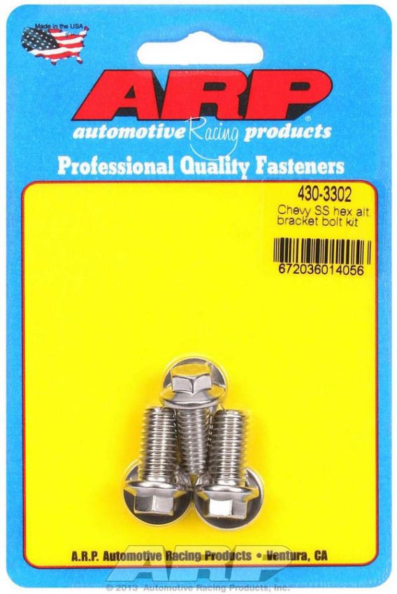 ARP ARP430-3302 S/S Chevy Alternator Bracket Bolt Kit 6pt.