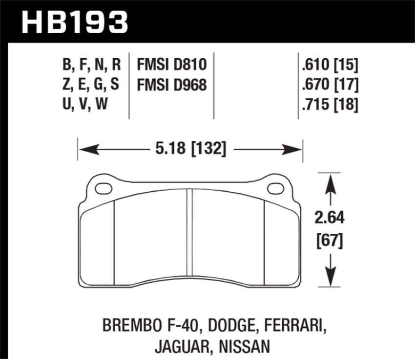 Hawk Performance HB193D.610 ER-1 Disc Brake Pad