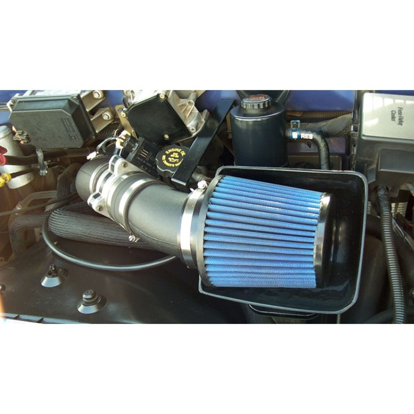 Volant 25743 Volant air intake systems utilize a high-velocity venturi filter adapter which provides a smooth transition through the MAF sensor into the intake tube for a much needed airflow improvement over the factory rubber tubing and resonator box.