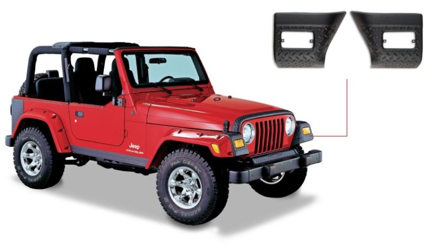 Bushwacker 14007 97-06 Jeep Wrangler Trail Armor Front Corners - Black