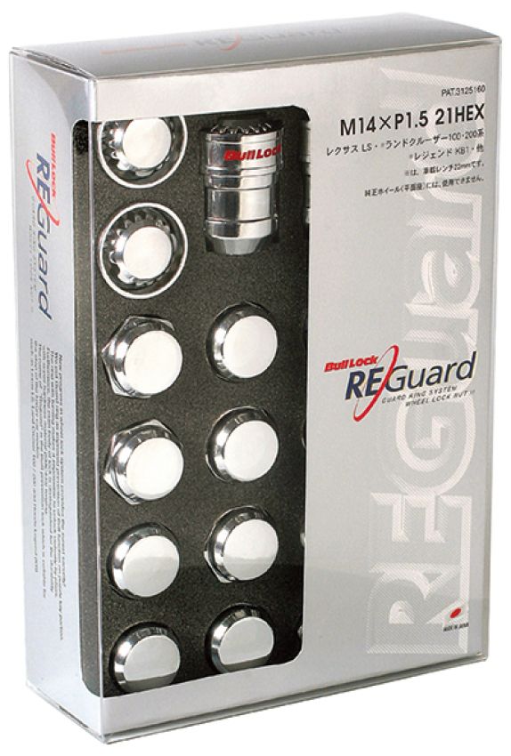 Project Kics WRE0600 21/22HEX Chrome Bull Lock Re Guard 14X1.50 - Set of 16 + 4